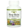 Thuốc bổ Natural Factors Sleep Relax with Valerian & Hops 90 Capsules 068958046556