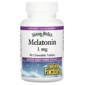 Thuốc bổ Natural Factors Stress-Relax Melatonin 1 mg 90 Chewable Tablets 068958027135