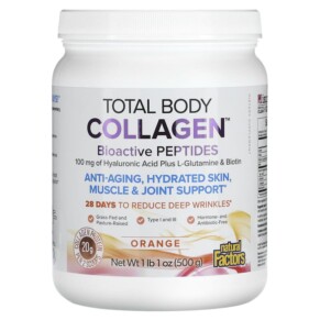 Thuốc bổ Natural Factors Total Body Collagen Bioactive Peptides Orange 100 mg 1 lb 1 oz (500 g) 068958026312