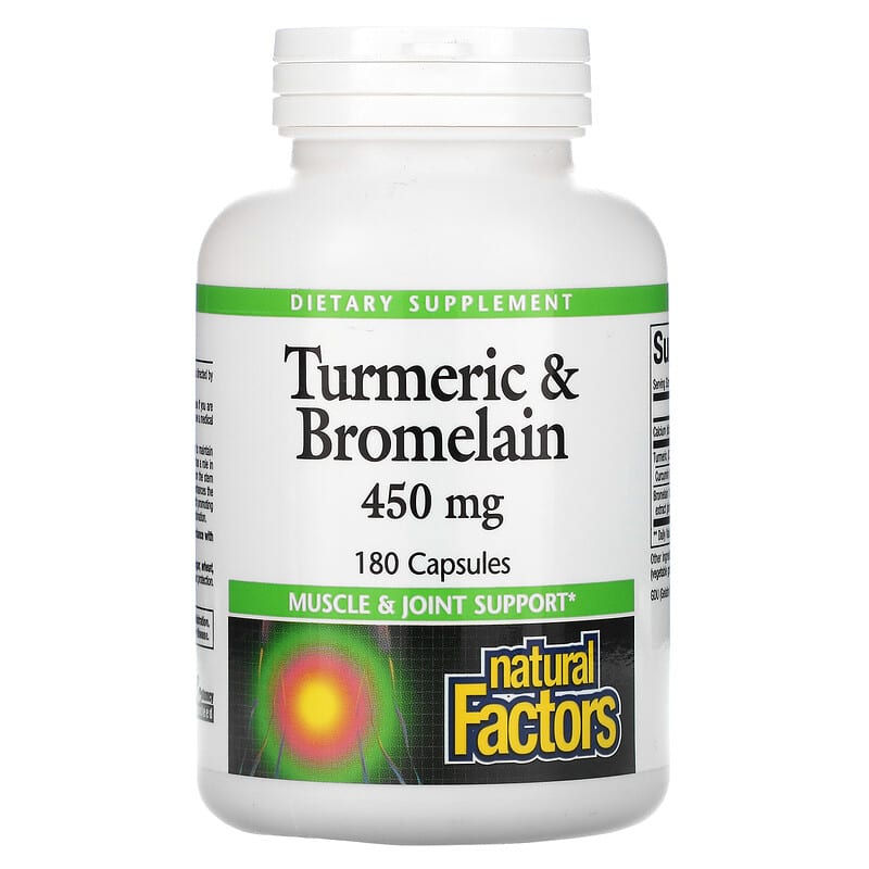 Natural Factors Turmeric & Bromelain 450 mg 180 Capsules 6 Thực phẩm chức năng Natural Factors Turmeric & Bromelain 450 mg 180 Capsules 068958017396