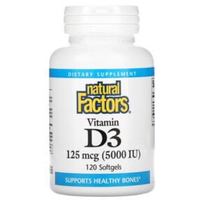 Thuốc bổ Natural Factors Vitamin D3 125 mcg (5.000 IU) 120 Softgels 068958010564