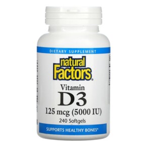Thuốc bổ Natural Factors Vitamin D3 125 mcg (5.000 IU) 240 Softgels 068958010618