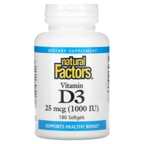 Thuốc bổ Natural Factors Vitamin D3 25 mcg (1.000 IU) 180 Softgels 068958010540