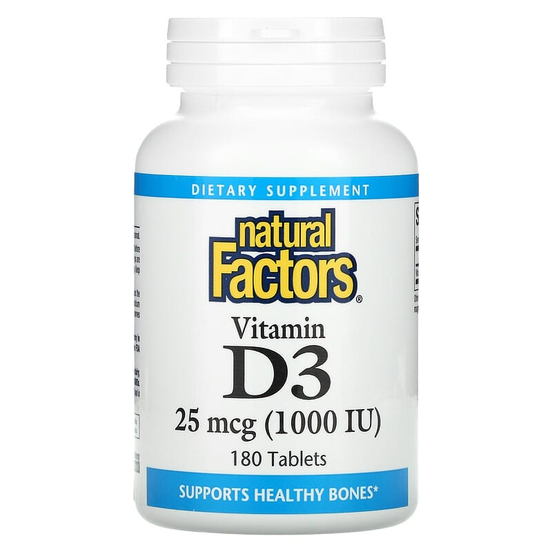 Natural Factors Vitamin D3 25 mcg (1.000 IU) 180 Tablets 6 Thực phẩm chức năng Natural Factors Vitamin D3 25 mcg (1.000 IU) 180 Tablets 068958010519