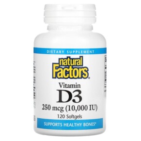 Thuốc bổ Natural Factors Vitamin D3 250 mcg (10.000 IU) 120 Softgels 068958010649