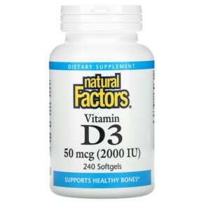 Thuốc bổ Natural Factors Vitamin D3 50 mcg (2.000 IU) 240 Softgels 068958010632