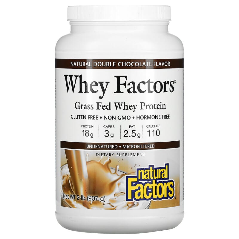 Natural Factors Whey Factors Grass Fed Whey Protein Natural Double Chocolate 2 lb (907 g) 6 Thực phẩm chức năng Natural Factors Whey Factors Grass Fed Whey Protein Natural Double Chocolate 2 lb (907 g) 068958029344