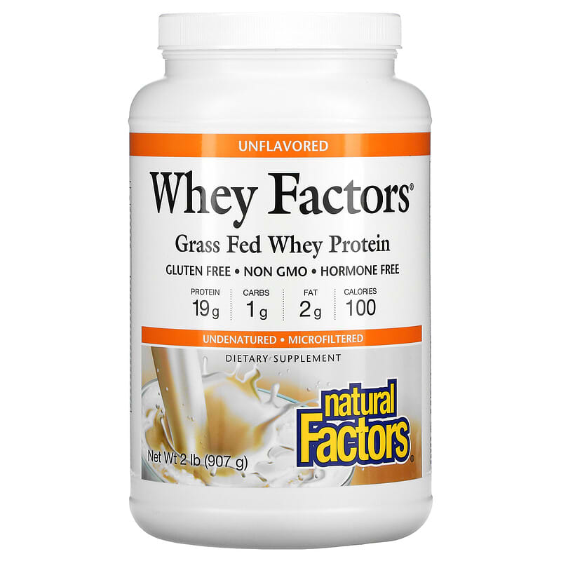 Natural Factors Whey Factors Grass Fed Whey Protein Unflavored 2 lb (907 g) 6 Thực phẩm chức năng Natural Factors Whey Factors Grass Fed Whey Protein Unflavored 2 lb (907 g) 068958029351