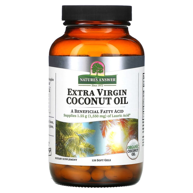 Nature's Answer Extra Virgin Coconut Oil 120 Soft Gels 6 Thực phẩm chức năng Nature's Answer Extra Virgin Coconut Oil 120 Soft Gels 083000261312