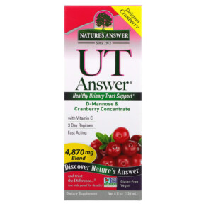 Thuốc bổ Nature's Answer UT Answer D-Mannose & Cranberry Concentrate 4.870 mg 4 fl oz (120 ml) 083000263705
