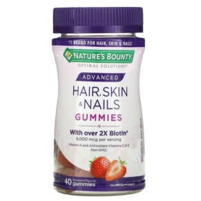 Thuốc bổ Nature's Bounty Advanced Hair Skin & Nails Gummies Strawberry 40 Gummies 074312007286
