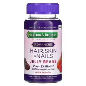 Thuốc bổ Nature's Bounty Advanced Hair Skin & Nails Mixed Fruit 3.000 mcg 80 Jelly Beans 074312008474
