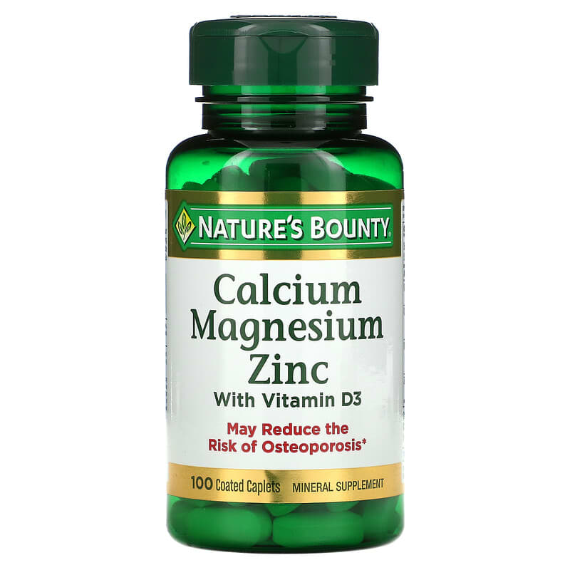 Nature's Bounty Calcium Magnesium Zinc with Vitamin D3 100 Coated Caplets 6 Thực phẩm chức năng Nature's Bounty Calcium Magnesium Zinc with Vitamin D3 100 Coated Caplets 074312042904