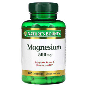 Thuốc bổ Nature's Bounty Magnesium 500 mg 200 Coated Tablets 074312530869