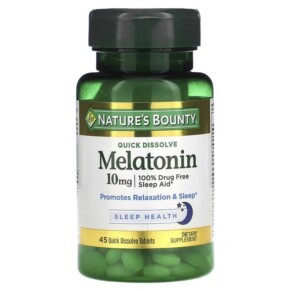 Thuốc bổ Nature's Bounty Melatonin Natural Cherry 10 mg 45 Quick Dissolve Tablets 074312528026