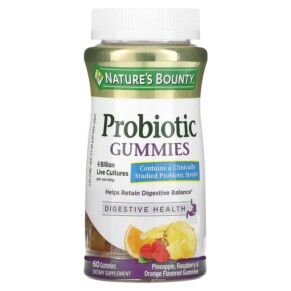 Thuốc bổ Nature's Bounty Probiotic Gummies Pineapple Raspberry & Orange 4 Billion 60 Gummies 074312729003