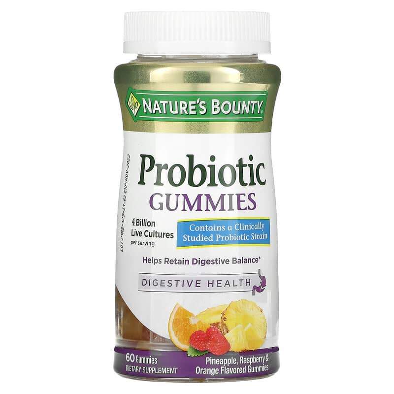 Nature's Bounty Probiotic Gummies Pineapple Raspberry & Orange 4 Billion 60 Gummies 6 Thực phẩm chức năng Nature's Bounty Probiotic Gummies Pineapple Raspberry & Orange 4 Billion 60 Gummies 074312729003