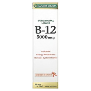 Thuốc bổ Nature's Bounty Sublingual Liquid Vitamin B12 5.000 mcg 2 fl oz (59 ml) 074312181870