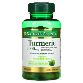 Thuốc bổ Nature's Bounty Turmeric Plus Black Pepper Extract 1.000 mg 60 Capsules 074312803673