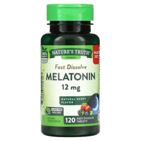 Thuốc bổ Nature's Truth Fast Dissolve Melatonin Natural Berry 12 mg 120 Fast Dissolve Tablets 840093114143