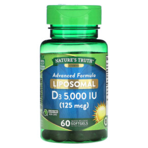 Thuốc bổ Nature's Truth Liposomal D3 Advanced Formula 125 mcg (5.000 IU) 60 Quick Release Softgels 840093120854