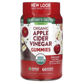 Thuốc bổ Nature's Truth Organic Apple Cider Vinegar Natural Apple 60 Vegan Gummies 840093115690