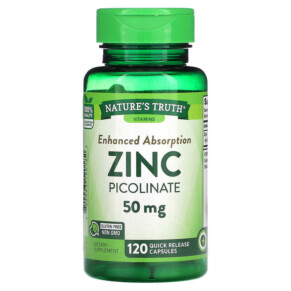 Thuốc bổ Nature's Truth Zinc Picolinate 50 mg 120 Quick Release Capsules 840093120182