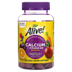Thuốc bổ Nature's Way Alive! Calcium + Vitamin D3 60 Gummies 033674102558
