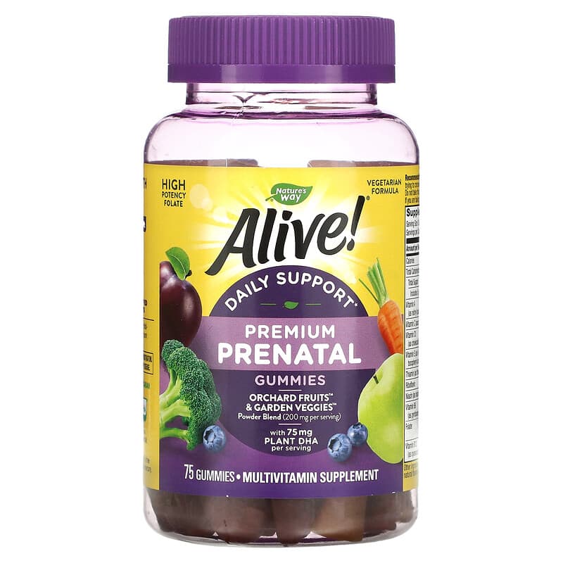 Nature's Way Alive! Daily Support Premium Prenatal Strawberry & Lemon 75 Gummies 6 Thực phẩm chức năng Nature's Way Alive! Daily Support Premium Prenatal Strawberry & Lemon 75 Gummies 033674104828