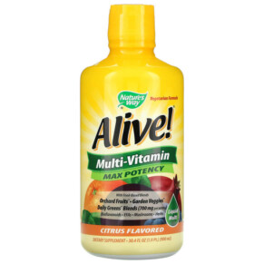 Thuốc bổ Nature's Way Alive! Liquid Multi-Vitamin Max Potency Citrus 30.4 fl oz (900 ml) 033674153956