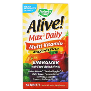 Thuốc bổ Nature's Way Alive! Max3 Daily Multi-Vitamin 60 Tablets 033674149263