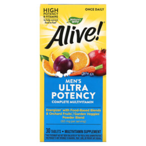 Thuốc bổ Nature's Way Alive! Men's Ultra Potency Complete Multivitamin 30 Tablets 033674158913