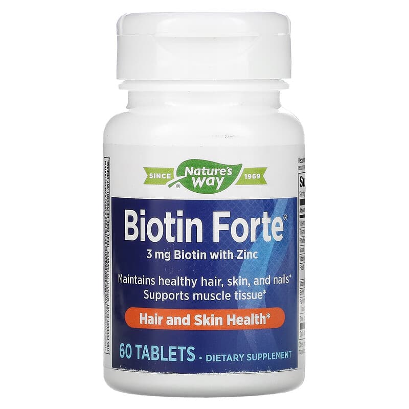 Nature's Way Biotin Forte with Zinc 3 mg 60 Tablets 6 Thực phẩm chức năng Nature's Way Biotin Forte with Zinc 3 mg 60 Tablets 354022109815