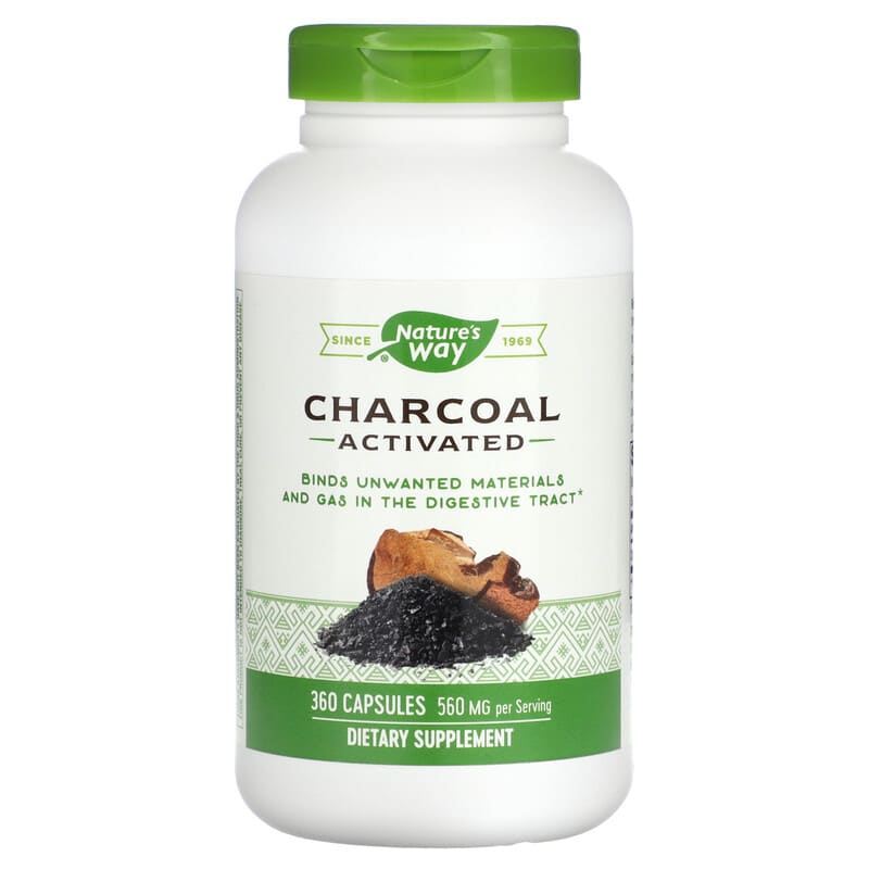 Nature's Way Charcoal Activated 280 mg 360 Capsules 6 Thực phẩm chức năng Nature's Way Charcoal Activated 280 mg 360 Capsules 033674119501