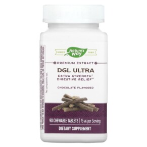 Thuốc bổ Nature's Way DGL Ultra Extra Strength Digestive Relief Chocolate 75 mg 90 Chewable Tablets 763948091010