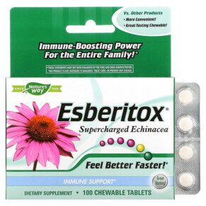 Thuốc bổ Nature's Way Esberitox Supercharged Echinacea 100 Chewable Tablets 763948099511