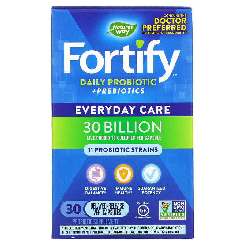 Nature's Way Fortify Daily Probiotic + Prebiotics Everyday Care 30 Billion CFU 30 Delayed-Release Veg Capsules 6 Thực phẩm chức năng Nature's Way Fortify Daily Probiotic + Prebiotics Everyday Care 30 Billion CFU 30 Delayed-Release Veg Capsules 033674102947