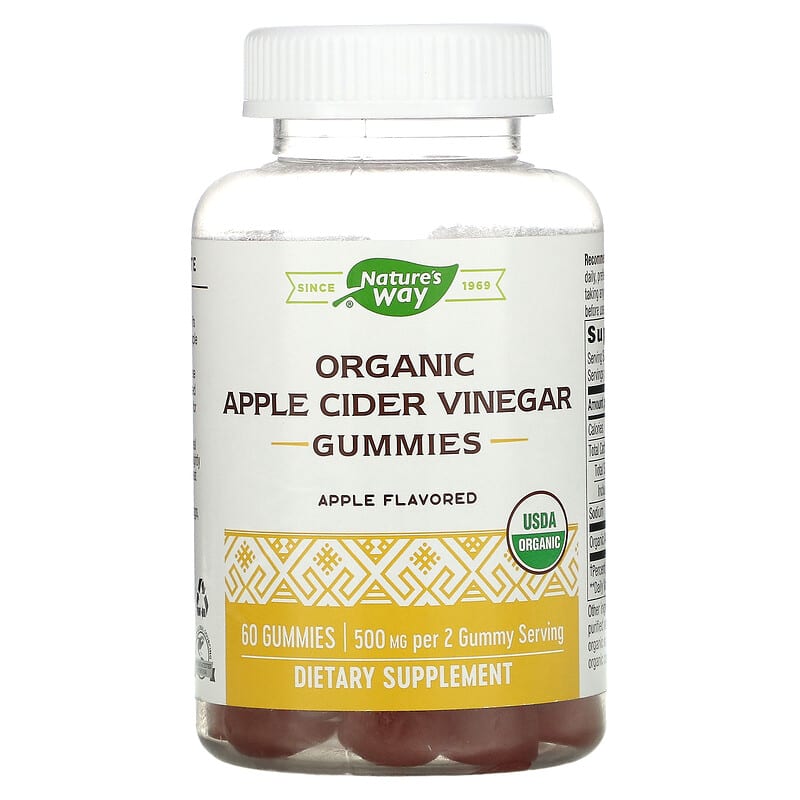 Nature's Way Organic Apple Cider Vinegar Gummies Apple 250 mg 60 Gummies 6 Thực phẩm chức năng Nature's Way Organic Apple Cider Vinegar Gummies Apple 250 mg 60 Gummies 033674137529