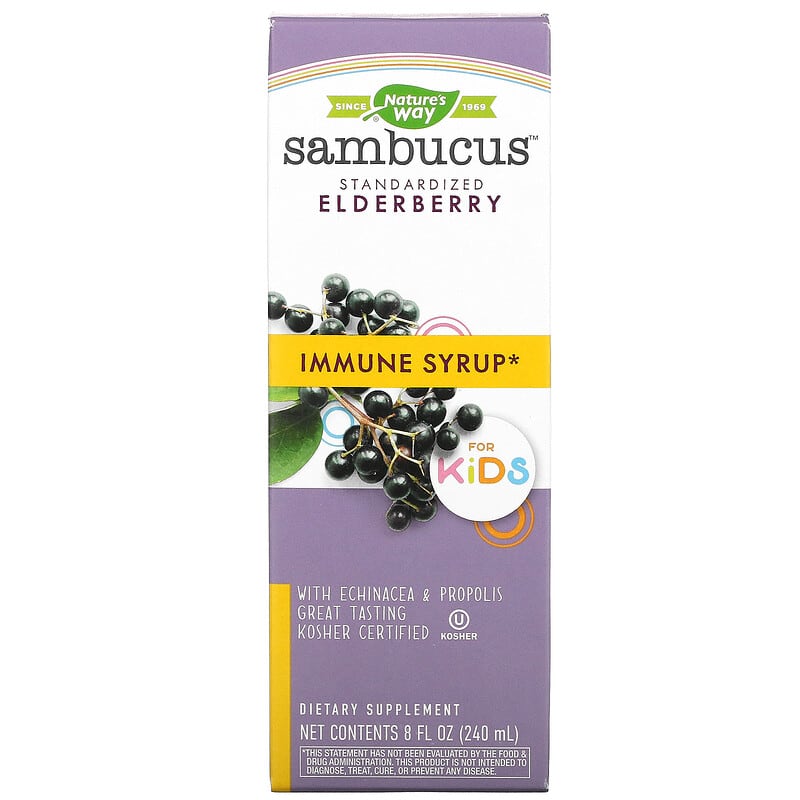 Nature's Way Sambucus for Kids Standardized Elderberry Immune Syrup 8 fl oz (240 ml) 6 Thực phẩm chức năng Nature's Way Sambucus for Kids Standardized Elderberry Immune Syrup 8 fl oz (240 ml) 033674153598