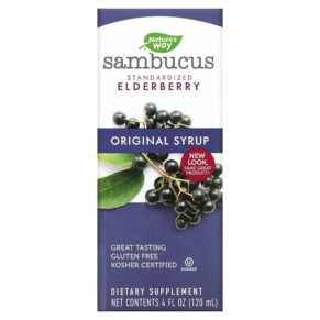 Thuốc bổ Nature's Way Sambucus Standardized Elderberry Original Syrup 4 fl oz (120 ml) 033674069707