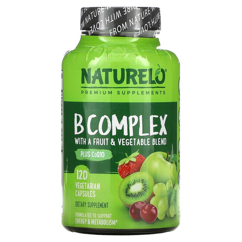 NATURELO B Complex with a Fruit & Vegetable Blend Plus CoQ10 120 Vegetarian Capsules 6 Thực phẩm chức năng NATURELO B Complex with a Fruit & Vegetable Blend Plus CoQ10 120 Vegetarian Capsules 628110628299