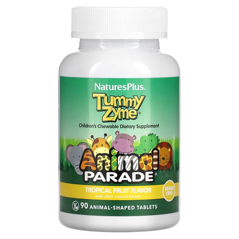 NaturesPlus Animal Parade Tummy Zyme Tropical Fruit 90 Animal-Shaped Tablets 6 Thực phẩm chức năng NaturesPlus Animal Parade Tummy Zyme Tropical Fruit 90 Animal-Shaped Tablets 097467299474