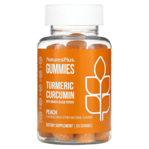 Thuốc bổ NaturesPlus Turmeric Curcumin With Ginger & Black Pepper Peach 60 Gummies 097467046948