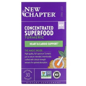 Thuốc bổ New Chapter Concentrated Superfood Turmeric 30 Vegetarian Capsules 727783903822