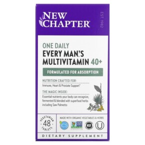 Thuốc bổ New Chapter Every Man's One Daily 40+ Multivitamin 48 Vegetarian Tablets 727783003706