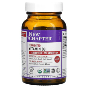 Thuốc bổ New Chapter Fermented Vitamin D3 2.000 IU 90 Vegetarian Tablets 727783903587