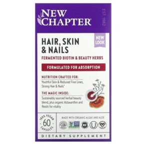 Thuốc bổ New Chapter Hair Skin & Nails 60 Vegan Capsules 727783901170