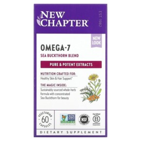 Thuốc bổ New Chapter Omega-7 Sea Buckthorn Blend 60 Vegetarian Capsules 727783900982