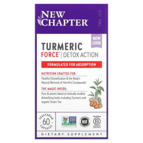 Thuốc bổ New Chapter Turmeric Force Detox Action 60 Vegetarian Capsules 727783901217