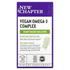 Thuốc bổ New Chapter Vegan Omega-3 Complex 30 Vegan Softgels 727783903679